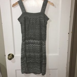 Black and Gray Summer Sweater Dress large